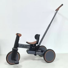 Трехколесный велосипед - беговел ME 1202 Foldi Graphite с ручкой, El Camino, графитовый