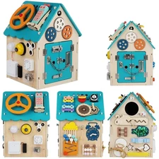Деревянная игрушка бизикуб MD 1340 домик фото 14