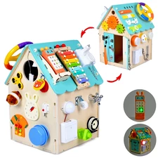 Деревянная игрушка бизикуб MD 1341 домик фото 14