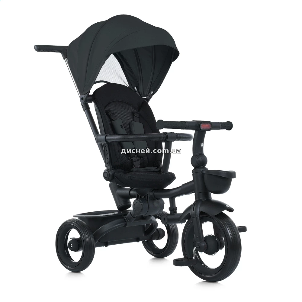 Триколісний велосипед з ручкою MT 1038 Black Turbo Trike, чорний