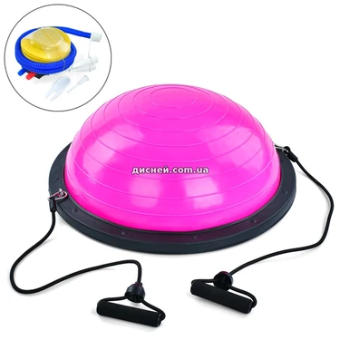 Спортивный инвентарь MS 2609-1 Pink балансировочная платформа, Bosu, эспандер, насос, розовый