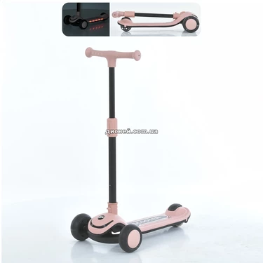 Детский самокат JR 3-130-P Max-big розовый, музыка, свет