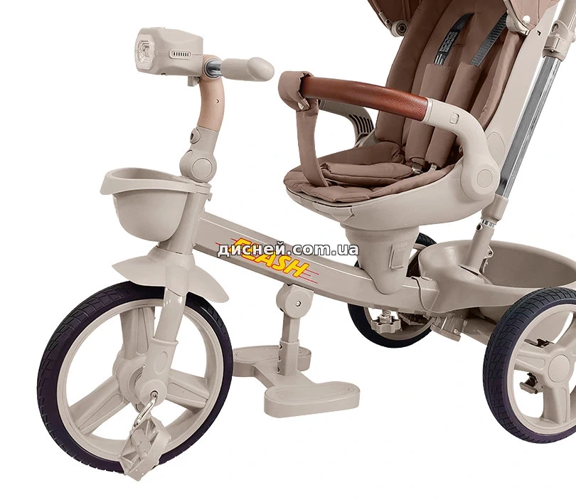 Детский трехколесный велосипед Tilly Flash T-3812 Dark Beige темно