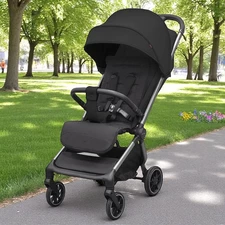Детская прогулочная коляска Carrello Atom M CRL-5527 Diamond Black, черная