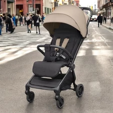 Детская прогулочная коляска Carrello Atom S CRL-5526 Ceramic Beige, бежевая
