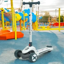Детский самокат JR 3-125-W Maxi-big белый, складной руль