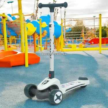 Детский самокат JR 3-125-W Maxi-big белый, складной руль