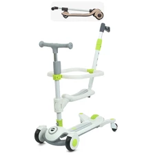 Детский самокат Prof1 Kids JR 3-127-W белый, 3 в 1, с ручкой
