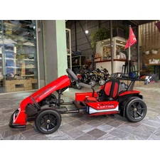Детский электрокарт M 6148 EBL-3 (24V) красный, кожаное сиденье фото 14