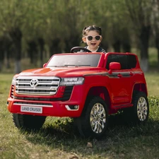 Детский электромобиль джип M 6146 EBLR-3 Toyota красный, 4 мотора фото 14