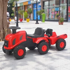 Детская каталка - толокар M 6154-3 трактор с прицепом, красная купить