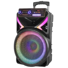 Акустическая колонка GY-1208 с пультом, микрофон, Bluetooth, TF, MP3, USB, FM, подсветка фото 14