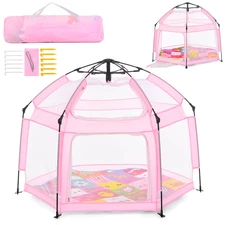 Детская палатка MR 1512 Powder Pink розовая, с ковриком