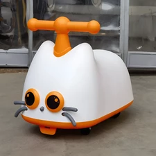 Детский беговел - толокар BB-0012 White котик, белый