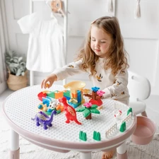 Столик - конструктор Bambi M 6177-4 Lego синий, двухсторонняя столешница купить