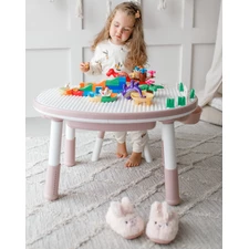 Столик - конструктор Bambi M 6177-4 Lego синий, двухсторонняя столешница фото 54
