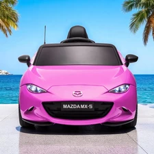 Детская машина на аккумуляторе M 5846 EBLR-8 Mazda розовая, лицензия фото 14