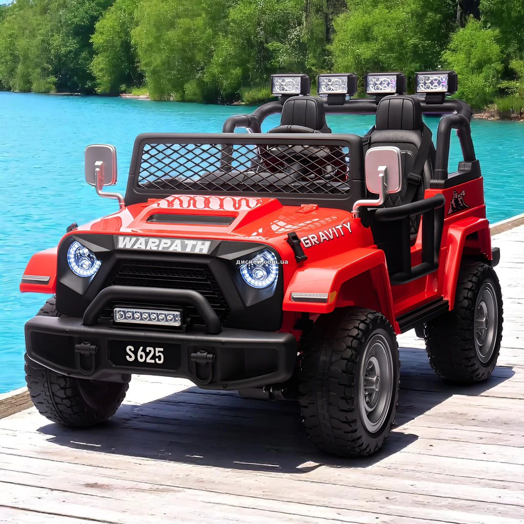 Детский электромобиль джип M 6108EBLR-3(24V) двухместный, красный