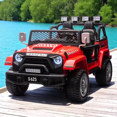 Детский электромобиль джип M 6108 EBLR-3 (24V) двухместный, красный