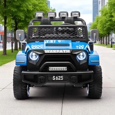 Детский электромобиль джип M 6108 EBLR-4 (24V) двухместный, синий фото 14