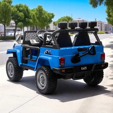Детский электромобиль джип M 6108 EBLR-4 (24V) двухместный, синий фото 41