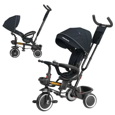 Трехколесный велосипед Tilly Magnum T-3814 Black с ручкой, черный купить