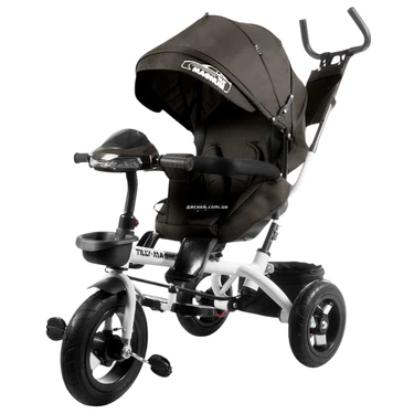 Трехколесный велосипед Tilly Magnum T-3814 Black с ручкой, черный
