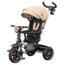 Трехколесный велосипед Tilly Spirit T-3811 Beige с ручкой, бежевый
