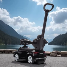 Детская каталка - толокар 668 L-2 с ручкой черная, Mercedes фото 14