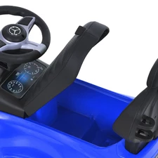 Каталка - толокар 668 L-4 Mercedes с родительской ручкой, синяя фото 92