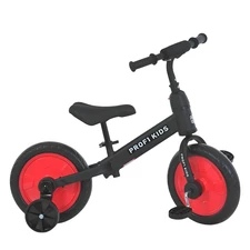 Велосипед - беговел Profi Kids 12 д. MBB 1012-3, трансформер 2 в 1, черно-красный