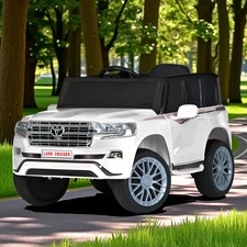 Детский электромобиль джип M 6130 EBLR-1 Toyota белый, мягкое сиденье