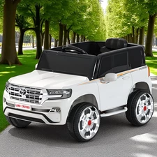 Детский электромобиль джип M 6130 EBLR-1 Toyota белый, мягкое сиденье купить