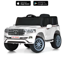 Детский электромобиль джип M 6130 EBLR-1 Toyota белый, мягкое сиденье фото 37