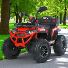 Детский квадроцикл M 6132 EBLR-3 красный, с пультом управления