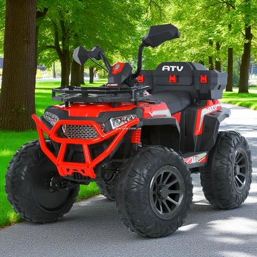 Детский квадроцикл M 6132 EBLR-3 красный, с пультом управления