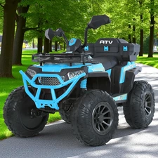Детский квадроцикл M 6132 EBLR-4 синий, с пультом управления