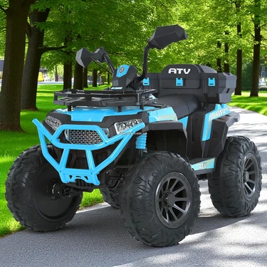 Детский квадроцикл M 6132 EBLR-4 синий, с пультом управления