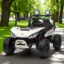 Двухместный детский багги M 6205 EBLR-1 (24V) белый, два аккумулятора