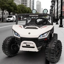 Двухместный детский багги M 6205 EBLR-1 (24V) белый, два аккумулятора купить