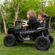 Двухместный детский багги M 6205 EBLR-2 (24V) черный, два аккумулятора фото 54