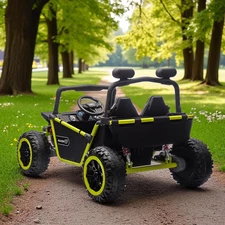 Двухместный детский багги M 6207 EBLR-5 (24V) зеленый, с пультом управления фото 37