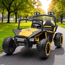 Двухместный детский багги M 6207 EBLR-6 (24V) желтый, с пультом управления