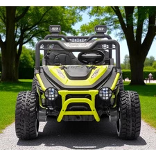 Двухместный детский багги M 6208 EBLR-5 (24V) зеленый, мягкие EVA колеса фото 14