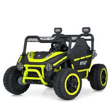 Двухместный детский багги M 6208 EBLR-5 (24V) зеленый, мягкие EVA колеса фото 54