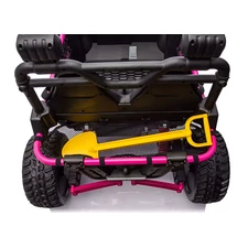 Двухместный детский багги M 6208 EBLR-6 (24V) желтый, мягкие EVA колеса фото 16