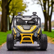 Двухместный детский багги M 6208 EBLR-6 (24V) желтый, мягкие EVA колеса купить