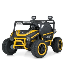 Двухместный детский багги M 6208 EBLR-6 (24V) желтый, мягкие EVA колеса фото 63