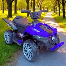 Детский квадроцикл M 6181 EL-4 на аккумуляторе, синий фото 14