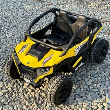 Двухместный детский багги M 6075 EBLR-6 (24V) желтый, четыре мотора фото 41